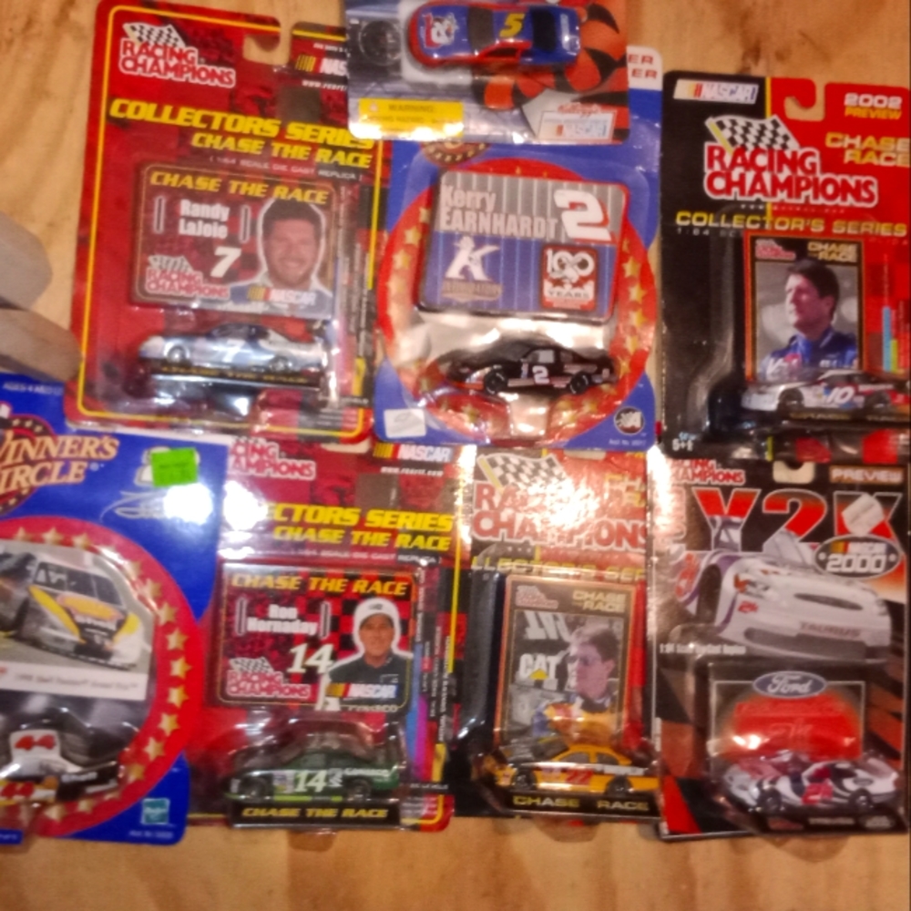 8 different misc vintage Nascar racecar vehicle sets